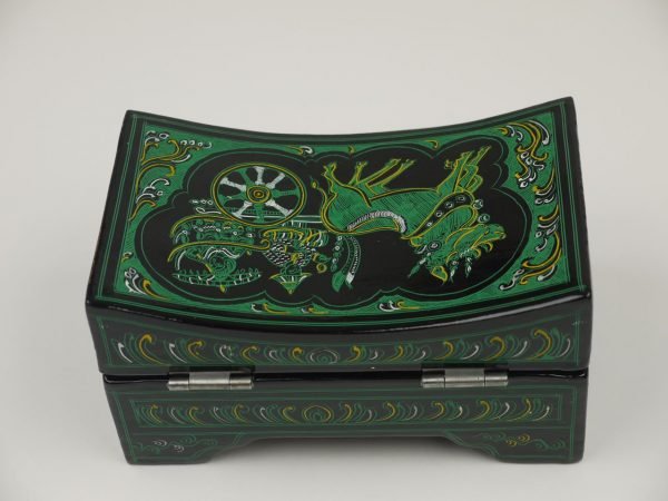 Lacquer Oriental Green Jewelry Box