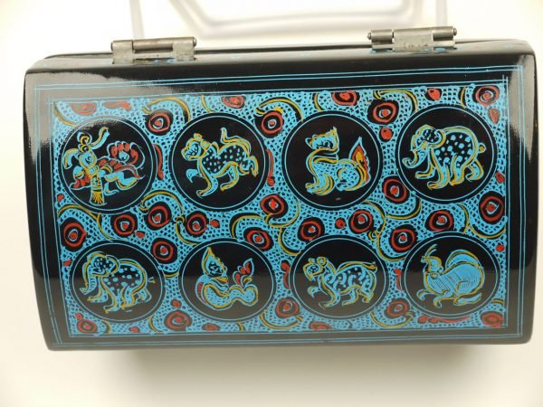 Lacquer Oriental Blue Jewelry Box