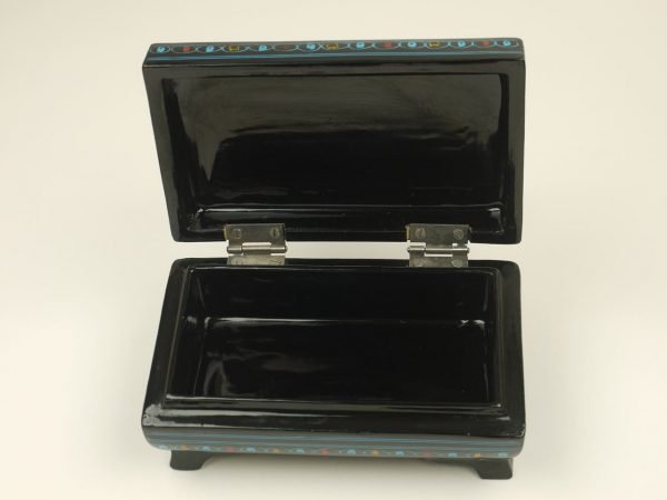 Lacquer Oriental Blue Jewelry Box - Image 2
