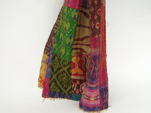 Kantha Silk Stole , double sided, The type of stiching is called Kantha. Handmade - Image 2