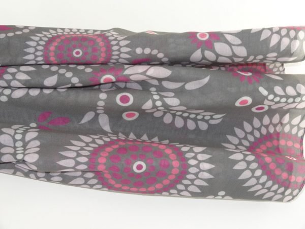 Stoles - Grey Pink Floral Print - Image 2