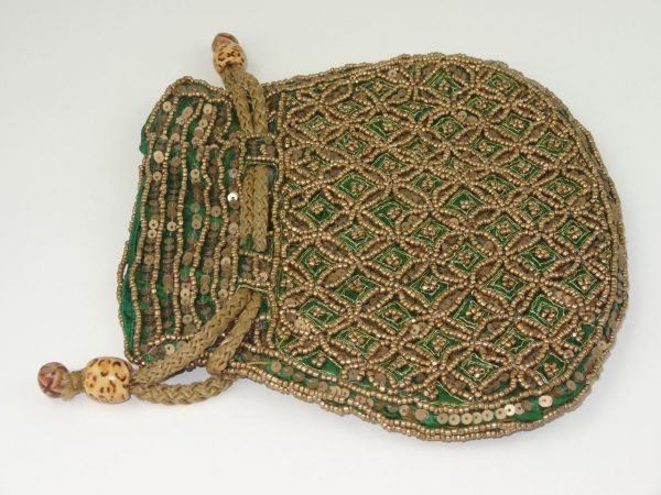Green with gold beads - Pouch…dressy - Image 4