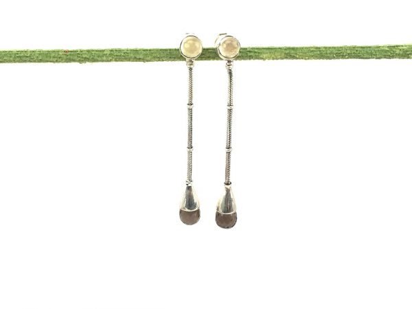 Silver Citrine Dangling Earrings