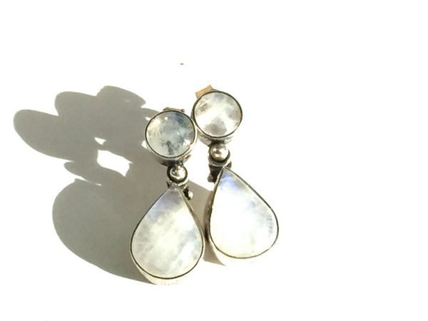 Silver & Rainbow monstoon Earring - Image 2
