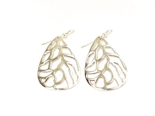Leaf shaped Silver Earring - Image 2