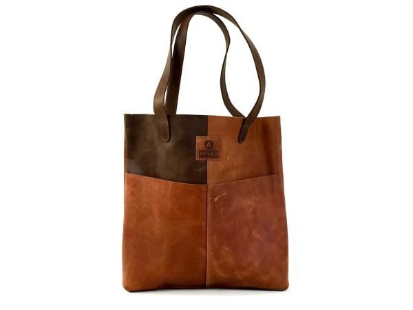 Trendy Mix Leather Bag - Image 10