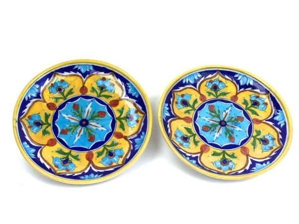 Jaipur Blue's Yellow & Blue 8" Plate - Set of 2 - Image 3